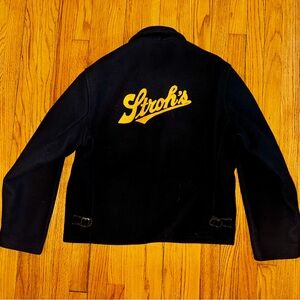 New Old Stock King-o-Wear Stroh Stroh's Brewery wool melton jacket Talon zips